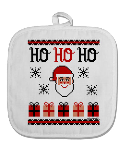 Ho Ho Ho Ugly Christmas Sweater White Fabric Pot Holder Hot Pad-Pot Holder-TooLoud-White-Davson Sales