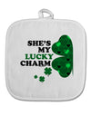 She's My Lucky Charm - Left White Fabric Pot Holder Hot Pad-Pot Holder-TooLoud-White-Davson Sales