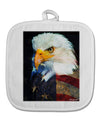 Patriotic Bald Eagle - American Flag White Fabric Pot Holder Hot Pad by TooLoud-Pot Holder-TooLoud-White-Davson Sales