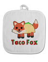 Cute Taco Fox Text White Fabric Pot Holder Hot Pad-Pot Holder-TooLoud-White-Davson Sales