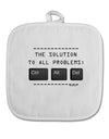 The Solution - Ctrl Alt Del White Fabric Pot Holder Hot Pad-Pot Holder-TooLoud-White-Davson Sales