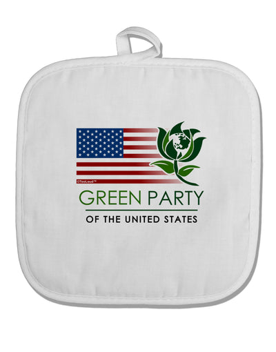 Green Party US Flag White Fabric Pot Holder Hot Pad-Pot Holder-TooLoud-White-Davson Sales