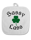 Sassy Lass St Patricks Day White Fabric Pot Holder Hot Pad-Pot Holder-TooLoud-White-Davson Sales