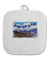 Pikes Peak Text White Fabric Pot Holder Hot Pad-Pot Holder-TooLoud-White-Davson Sales