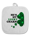 He's My Lucky Charm - Left White Fabric Pot Holder Hot Pad-Pot Holder-TooLoud-White-Davson Sales