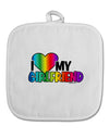 I Heart My Girlfriend - Rainbow White Fabric Pot Holder Hot Pad-Pot Holder-TooLoud-White-Davson Sales