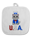 Patriotic Cat - USA White Fabric Pot Holder Hot Pad by TooLoud-Pot Holder-TooLoud-White-Davson Sales