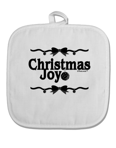 Christmas Joy BnW White Fabric Pot Holder Hot Pad-Pot Holder-TooLoud-White-Davson Sales