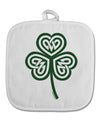 Celtic Knot Irish Shamrock White Fabric Pot Holder Hot Pad-Pot Holder-TooLoud-White-Davson Sales