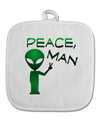 Peace Man Alien White Fabric Pot Holder Hot Pad-Pot Holder-TooLoud-White-Davson Sales