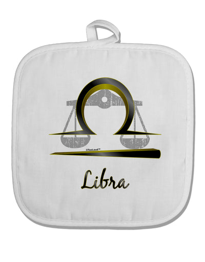 Libra Symbol White Fabric Pot Holder Hot Pad-Pot Holder-TooLoud-White-Davson Sales