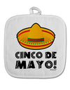 Sombrero Design - Cinco de Mayo White Fabric Pot Holder Hot Pad by TooLoud-Pot Holder-TooLoud-White-Davson Sales