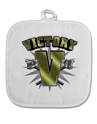 TooLoud Victory V White Fabric Pot Holder Hot Pad-Pot Holder-TooLoud-White-Davson Sales