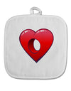 Hole Heartedly Broken Heart White Fabric Pot Holder Hot Pad by TooLoud-TooLoud-White-Davson Sales