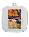 Mt Shavano Colorado Watercolor White Fabric Pot Holder Hot Pad-Pot Holder-TooLoud-White-Davson Sales