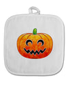 Jack-O-Lantern Watercolor White Fabric Pot Holder Hot Pad-Pot Holder-TooLoud-White-Davson Sales