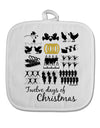 12 Days of Christmas Text Color White Fabric Pot Holder Hot Pad-Pot Holder-TooLoud-White-Davson Sales