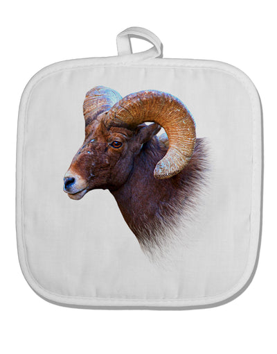 Majestic Bighorn Ram White Fabric Pot Holder Hot Pad-Pot Holder-TooLoud-White-Davson Sales