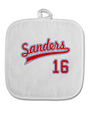 Sanders Jersey 16 White Fabric Pot Holder Hot Pad-Pot Holder-TooLoud-White-Davson Sales