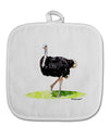 Ostrich Watercolor White Fabric Pot Holder Hot Pad-Pot Holder-TooLoud-White-Davson Sales