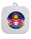 TooLoud Grunge Colorado Rocky Mountain Bighorn Sheep Flag White Fabric Pot Holder Hot Pad-PotHolders-TooLoud-Davson Sales