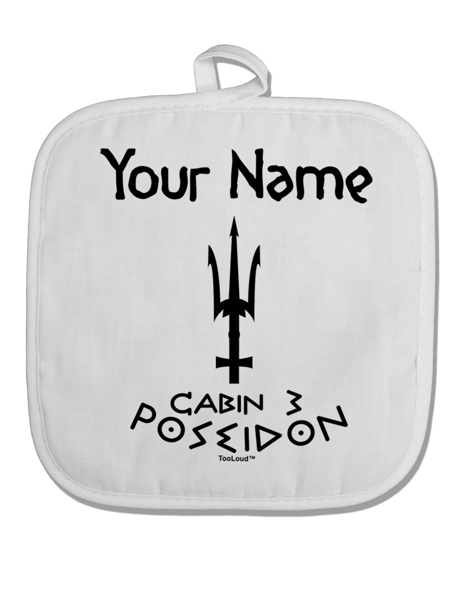 Personalized Cabin 3 Poseidon White Fabric Pot Holder Hot Pad-Pot Holder-TooLoud-White-Davson Sales