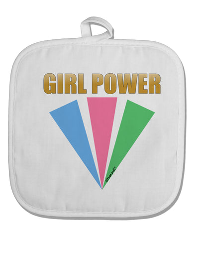 Girl Power Stripes White Fabric Pot Holder Hot Pad by TooLoud