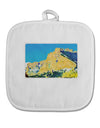 Colorado Snowy Mtns WaterColor White Fabric Pot Holder Hot Pad-Pot Holder-TooLoud-White-Davson Sales