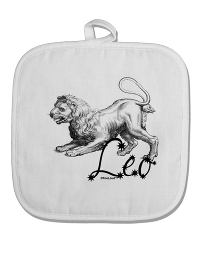 Leo Illustration White Fabric Pot Holder Hot Pad-Pot Holder-TooLoud-White-Davson Sales