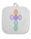 Easter Egg Cross Faux Applique White Fabric Pot Holder Hot Pad-Pot Holder-TooLoud-White-Davson Sales