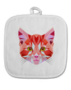 Geometric Kitty Red White Fabric Pot Holder Hot Pad-Pot Holder-TooLoud-White-Davson Sales