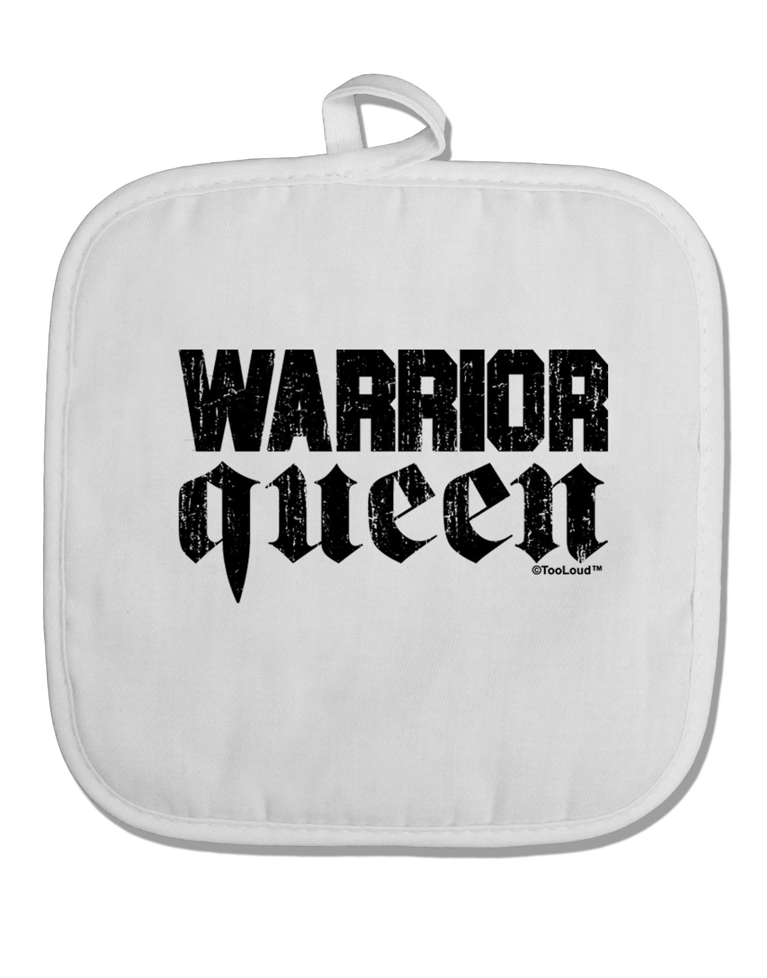 Warrior Queen Script White Fabric Pot Holder Hot Pad-Pot Holder-TooLoud-White-Davson Sales