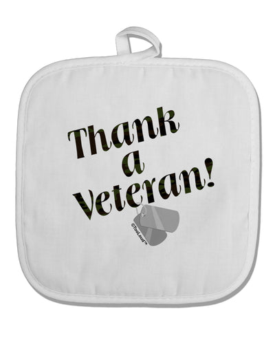 Thank A Veteran White Fabric Pot Holder Hot Pad-Pot Holder-TooLoud-White-Davson Sales