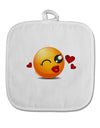 Kissy Face Emoji Girl White Fabric Pot Holder Hot Pad-Pot Holder-TooLoud-White-Davson Sales