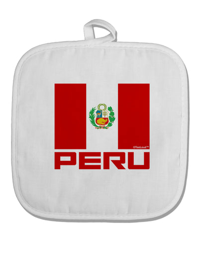 Peru Flag White Fabric Pot Holder Hot Pad-Pot Holder-TooLoud-White-Davson Sales