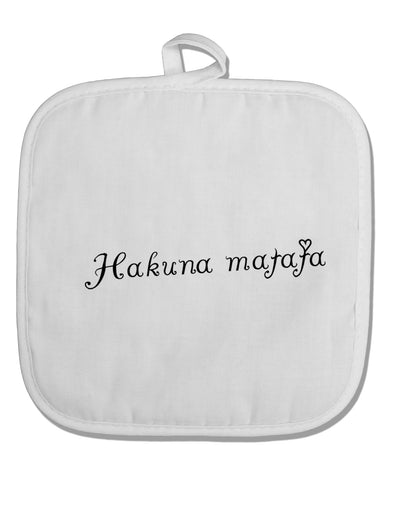 TooLoud Hakuna Matata White Fabric Pot Holder Hot Pad-PotHolders-TooLoud-Davson Sales