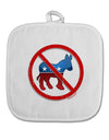 Distressed No Democrats Sign White Fabric Pot Holder Hot Pad-Pot Holder-TooLoud-White-Davson Sales