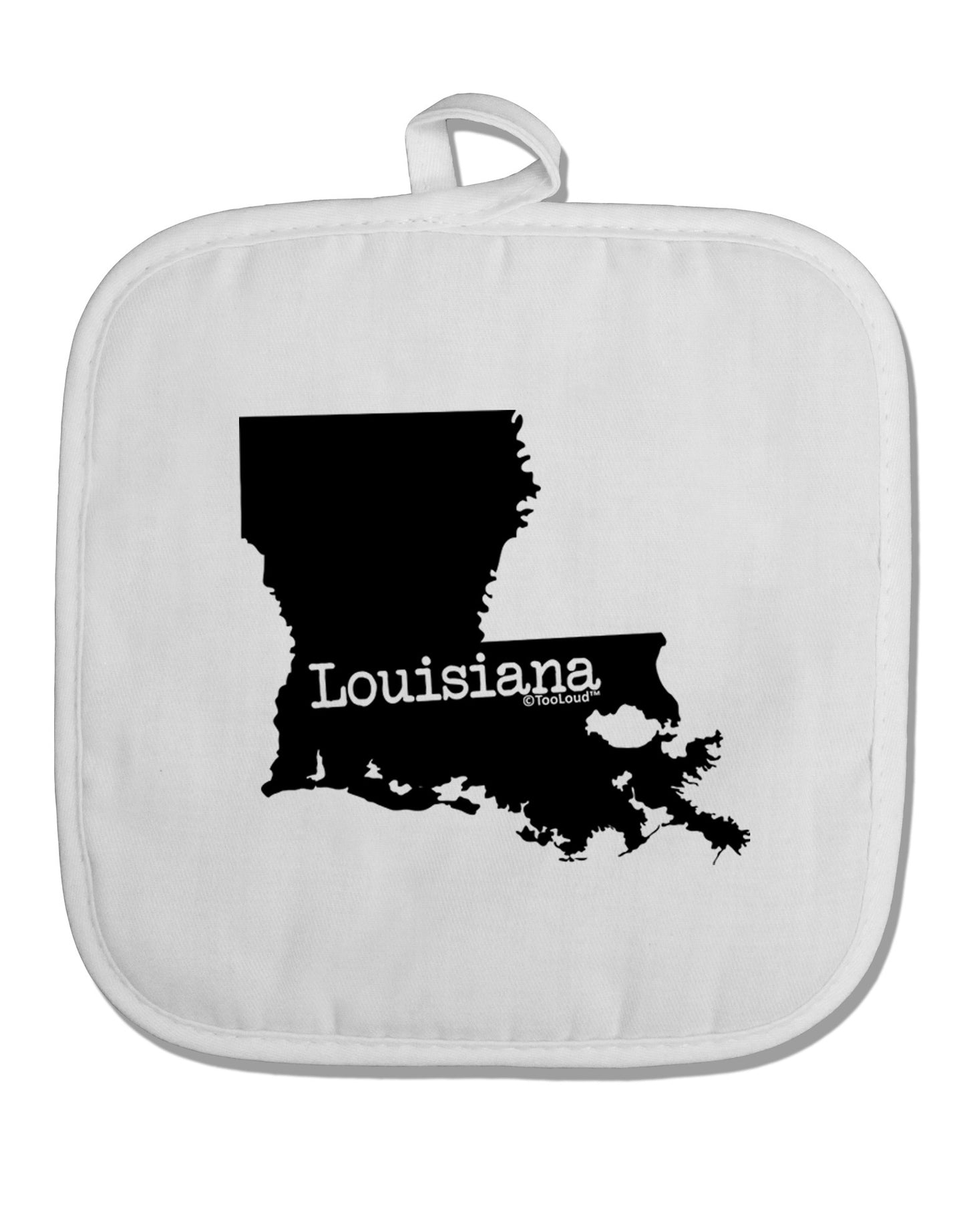 Louisiana - United States Shape White Fabric Pot Holder Hot Pad-Pot Holder-TooLoud-White-Davson Sales
