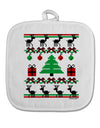 Tree with Gifts Ugly Christmas Sweater White Fabric Pot Holder Hot Pad-Pot Holder-TooLoud-White-Davson Sales