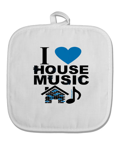 I Love House Blue White Fabric Pot Holder Hot Pad-Pot Holder-TooLoud-White-Davson Sales