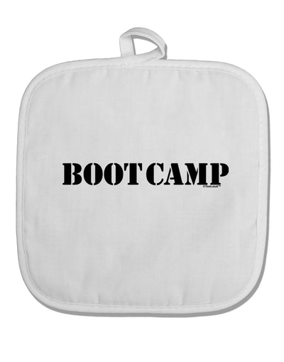 Bootcamp Military Text White Fabric Pot Holder Hot Pad-Pot Holder-TooLoud-White-Davson Sales