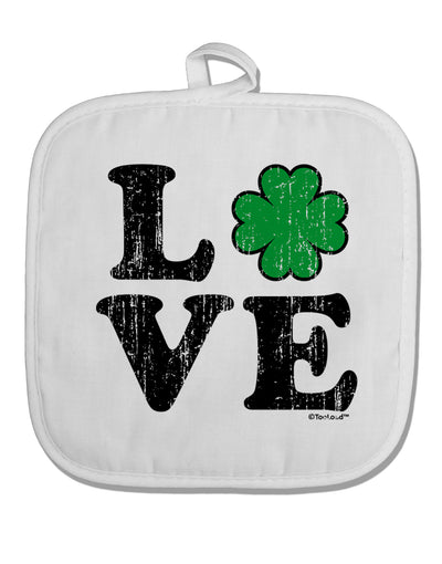 Irish Love - Distressed White Fabric Pot Holder Hot Pad by TooLoud-Pot Holder-TooLoud-White-Davson Sales