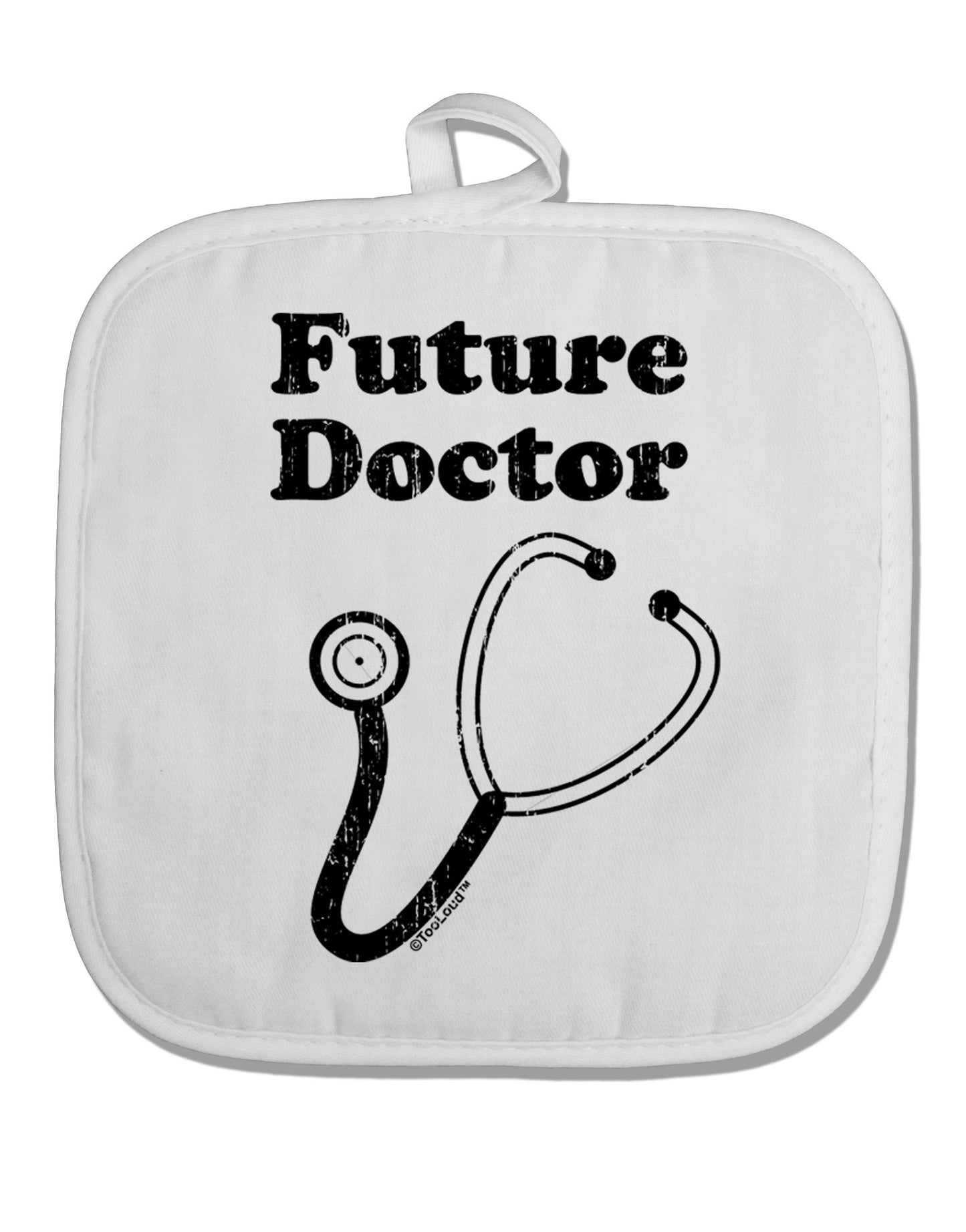 Future Doctor Distressed White Fabric Pot Holder Hot Pad-Pot Holder-TooLoud-White-Davson Sales
