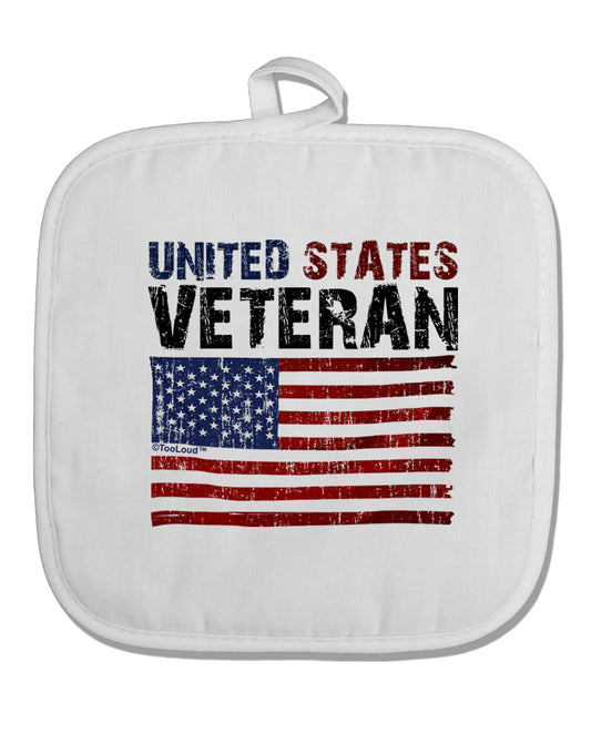US Veteran Distressed White Fabric Pot Holder Hot Pad-Pot Holder-TooLoud-White-Davson Sales