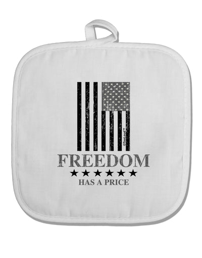 Freedom Flag BnW White Fabric Pot Holder Hot Pad-Pot Holder-TooLoud-White-Davson Sales