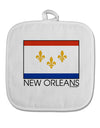 New Orleans Louisiana Flag Text White Fabric Pot Holder Hot Pad-Pot Holder-TooLoud-White-Davson Sales