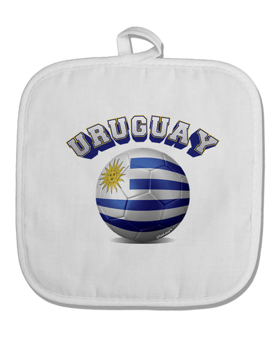 Soccer Ball Flag - Uruguay White Fabric Pot Holder Hot Pad-Pot Holder-TooLoud-White-Davson Sales