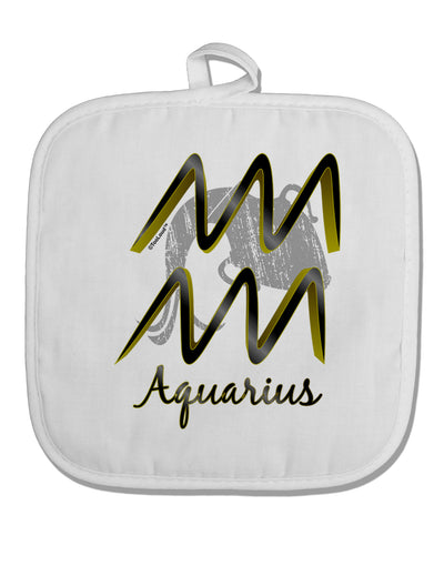 Aquarius Symbol White Fabric Pot Holder Hot Pad-Pot Holder-TooLoud-White-Davson Sales