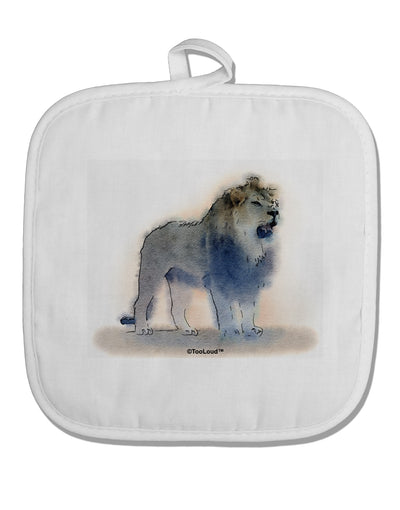 Lion Watercolor B White Fabric Pot Holder Hot Pad-Pot Holder-TooLoud-White-Davson Sales