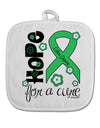 Hope for a Cure - Light Green Ribbon Celiac Disease - Flowers White Fabric Pot Holder Hot Pad-Pot Holder-TooLoud-White-Davson Sales